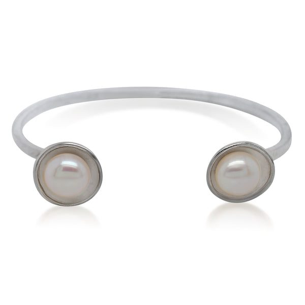 Solid 925 Sterling Silver 13.5mm Hammered Cuff Bangle Bracelet