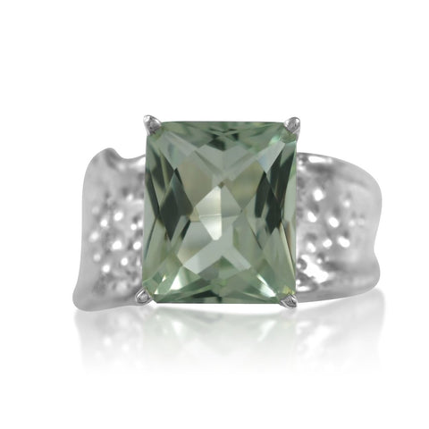 Ripple Ring Builder 10x12 Emerald Cut Green Amethyst by Kristen Baird®