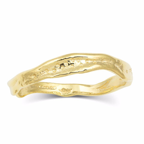 18K Yellow Gold Alternative Wedding Band Stacking Ring Handcrafted by Kristen Baird