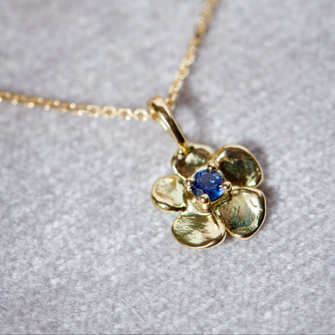 Petite Lavender Gem Necklace - Gold