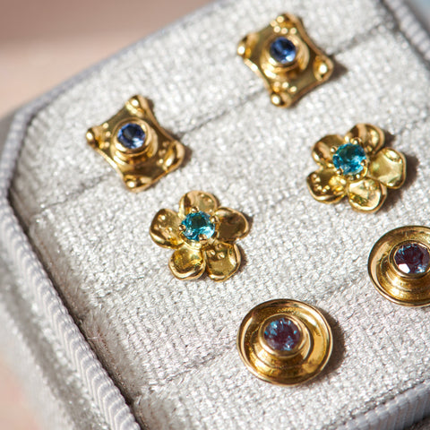 Petite Lavender Gem Studs