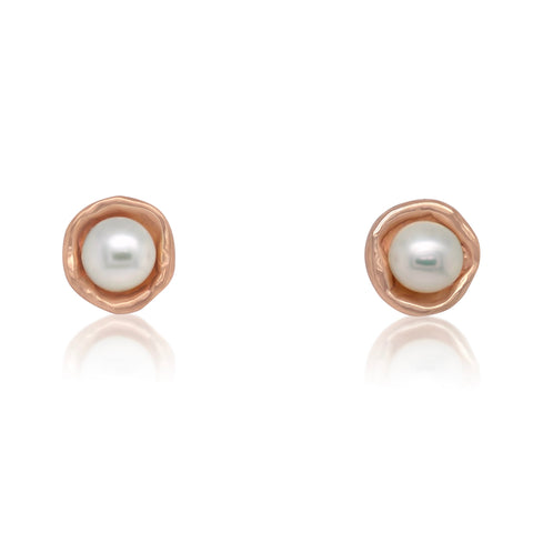 Rose gold pearl earrings - Earrings Jewellery - Hello Lovers online