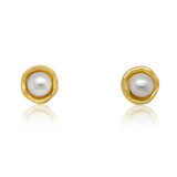 Mini Pearl Studs - Gold