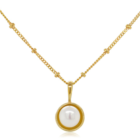 Mini Pearl Pendant - Gold
