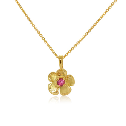Petite Lavender Gem Necklace - Gold