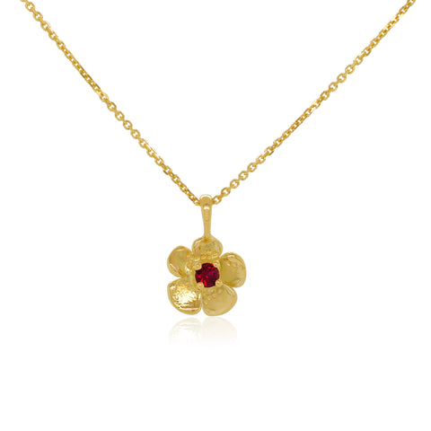 Petite Lavender Gem Necklace - Gold