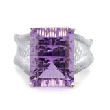 12x16mm Emerald Cut Ripple Ring_Amethyst_Kristen Baird®