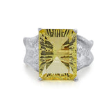 12x16mm Emerald Cut Ripple Ring_Lemon Quartz_Kristen Baird®