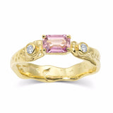 Alternative Engagement Ring by Kristen Baird Pink Sapphire 18k recycled yellow gold eco-luxury Ring
