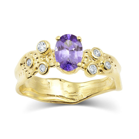 Beneath the Stars Ring in Oval Cut Violet Sapphire by Kristen Baird®