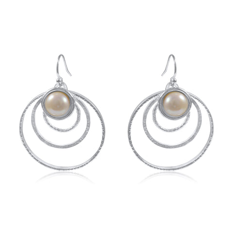 Orbit Earrings (Medium) with Pearl by Kristen Baird®