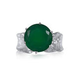 Ripple Ring Builder 12mm Round Cut_Green Onyx_by Kristen Baird®