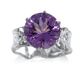 Ripple Ring 12mm Round Cut Amethyst Ring by Kristen Baird®