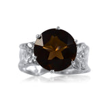 Ripple Ring 12mm Round Cut Smoky Quartz Ring by Kristen Baird®