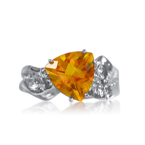 Ripple Ring Builder - 10mm Trillion Cut Citrine_by Kristen Baird®