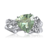 Ripple Ring Builder - 10mm Trillion Cut Green Amethyst_by Kristen Baird®