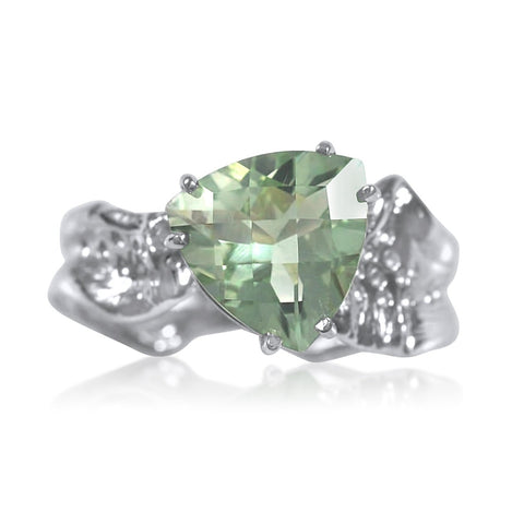 Ripple Ring Builder - 10mm Trillion Cut Green Amethyst_by Kristen Baird®