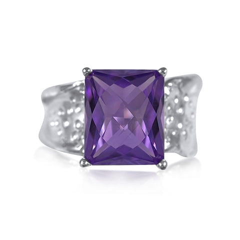 Ripple Ring Builder 10x12 Emerald Cut_Brazilian Amethyst_by Kristen Baird®