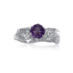 Ripple Ring Builder - 6mm Round Cut Amethyst_by Kristen Baird®