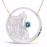 Pinnacle Necklace Blue Topaz Zoomed in for Kristen Baird, Nature Inspired Jewelry 