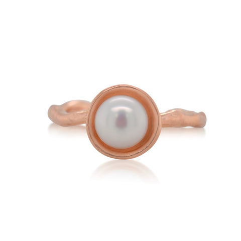 Mini Pearl Ripple Ring - Gold