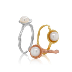 Mini Pearl Ripple Ring