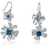 Deux-Fleur de Cerisier Gem Earrings with Blue Topaz_Kristen Baird®