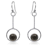 Drop Earrings with Rutilated Quartz Cabochon by Kristen Baird®