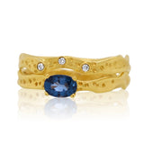 Horizon Mist Yellow Gold and Sapphire with Band