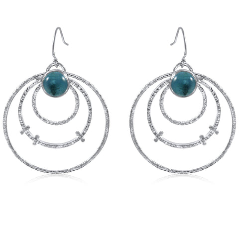 Medium Orbit Earrings Blue Topaz by Kristen Baird®