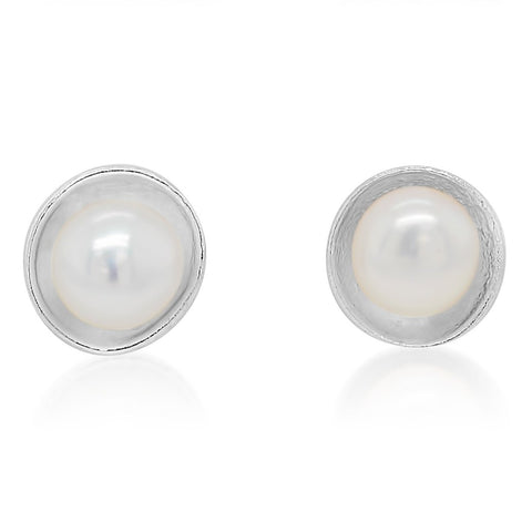 Pearl Studs with White Pearl by Kristen Baird®