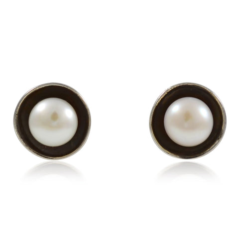 Pearl Studs with Patina by Kristen Baird®