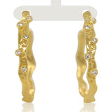Ripple Hoops in Yellow Gold with Lab Diamonds