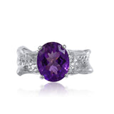 Ripple Ring Builder 9x11mm Oval Cut Amethyst Ring by Kristen Baird