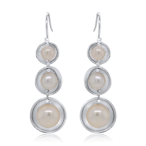 Triple Pearl Splash Earrings by Kristen Baird®