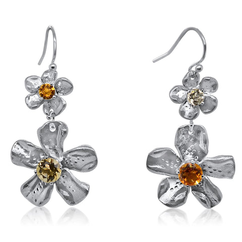 Deux-Fleur de Cerisier Gem Earrings in Yellow Palette_Kristen Baird®