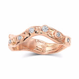 Kristen Baird Rose Gold Alternative wedding band with Diamonds Set